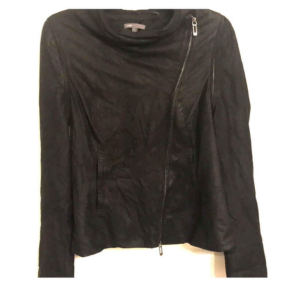 Vince Asymmetrical Leather Moto Jacket/Vest Sz: LG
